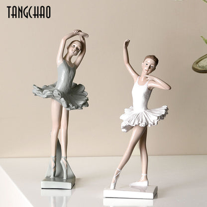 Skandinární styl baletní dívka sochy kreativní domácí výzdoba pryskyřice balet figurky pro domácí obývací pokoj dekorace dárek pro přítelkyni