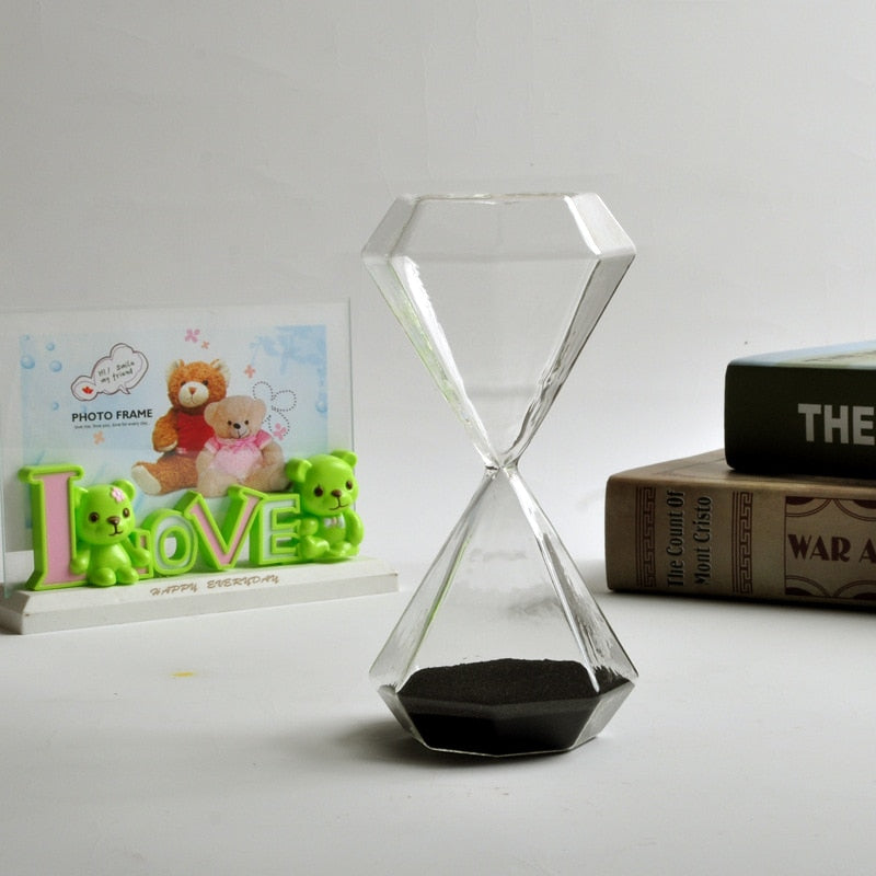 5-60 분 다이아몬드 모래 시계 모래 시계 모래글라스 어린이 선물 모래 타이머 홈 장식 여러 가지 색상 옵션으로 제공됩니다.