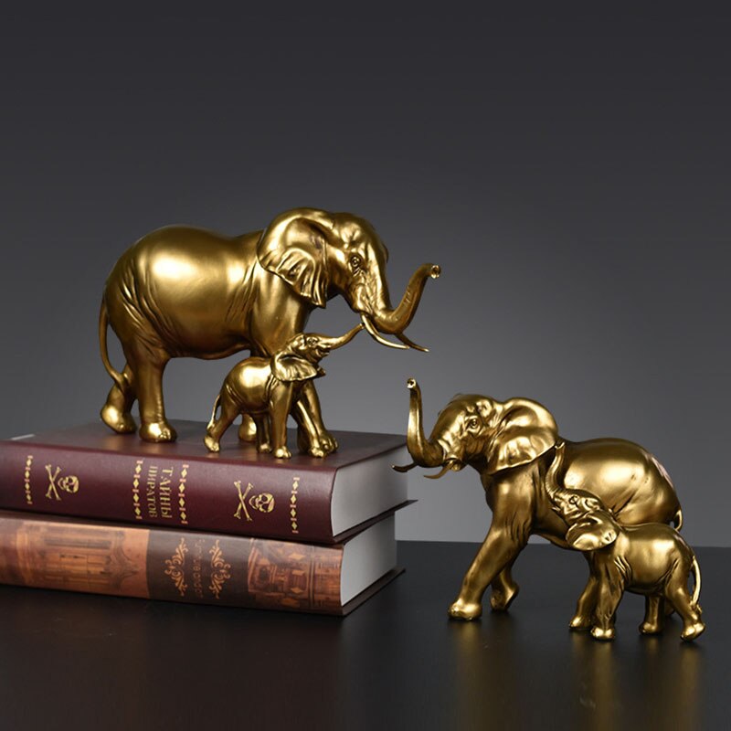 Harts elefantfigurer för interiörförmögenhet lycklig prydnad hemsamling dekorativt tillbehör vardagsrum objekt