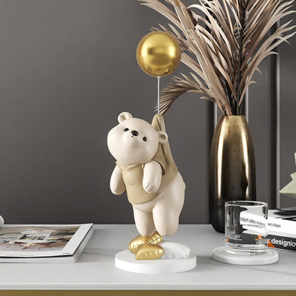 Ornamenti per resina per orso polare di palloncini creativi artigianato artigianato statue statue scrivania da scrivania decorazione libreria scultura artigiano