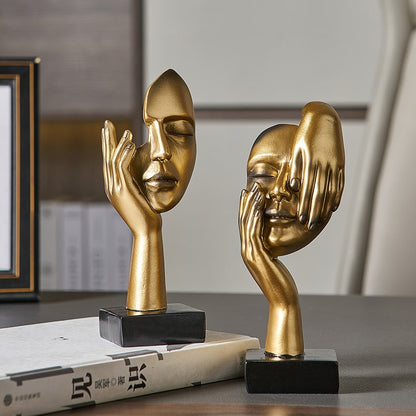 Retro Thinker Desk Accessories Human Face Ornaments for Home Sculptures &amp; Figurines Room Decoration Aesthetic Collectible Crafts