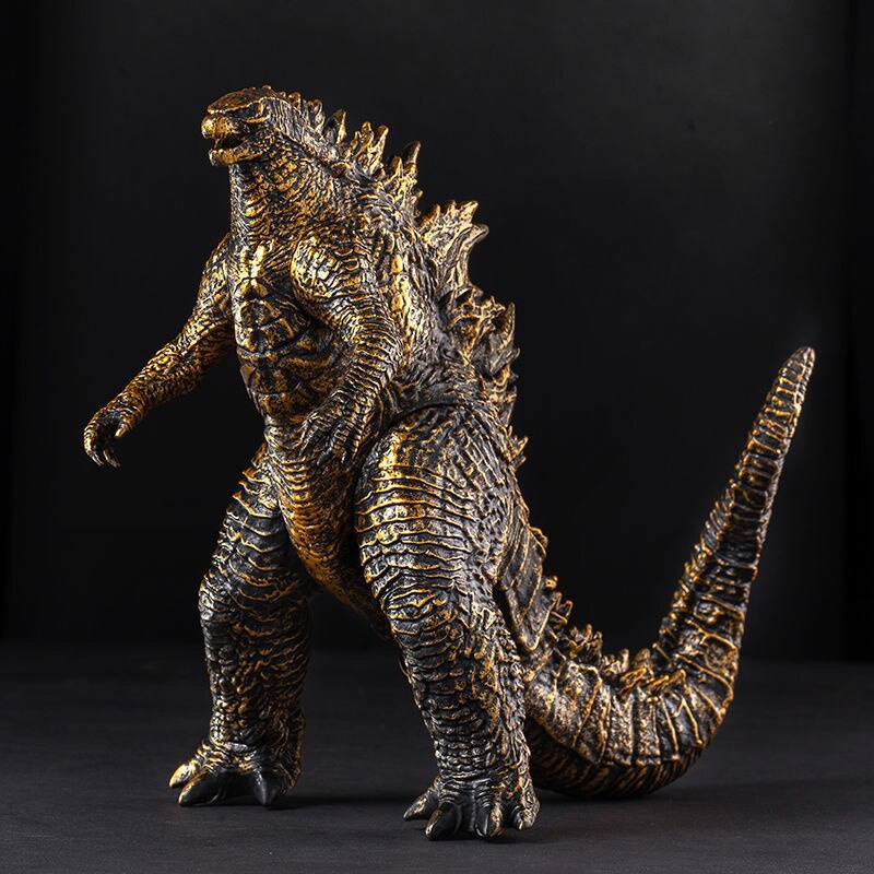 Godzilla Movie King of the Monsters Black Gold Godzilla Action Figure Anime Model 23cm PVC Movable Joints Dinosaur Kid Hadiah Mainan