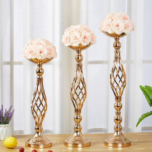Tables Lilin Pemegang Ornamen Emas Tiketir-Iron Vas Lilin Pemegang Pernikahan Bunga Pernikahan Pernikahan Props Dekorasi Rumah