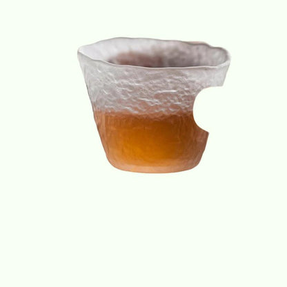 Taza de té de glaseado de estilo japonés y platillo de té de vidrio taza de té kung fu