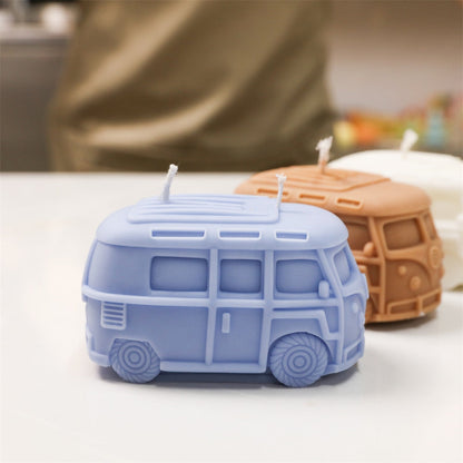 Kombi Camper Van Bus Candle Mold 레트로 이탈리아 빈티지 자동차 양초 수제 가정 장식 장식 실리콘 몰드