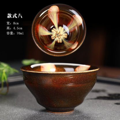 Grande xícara de chá Yuteki Tenmoku recria a tecnologia da dinastia Song antiga tigela de chá de cerâmica/JIANZHAN