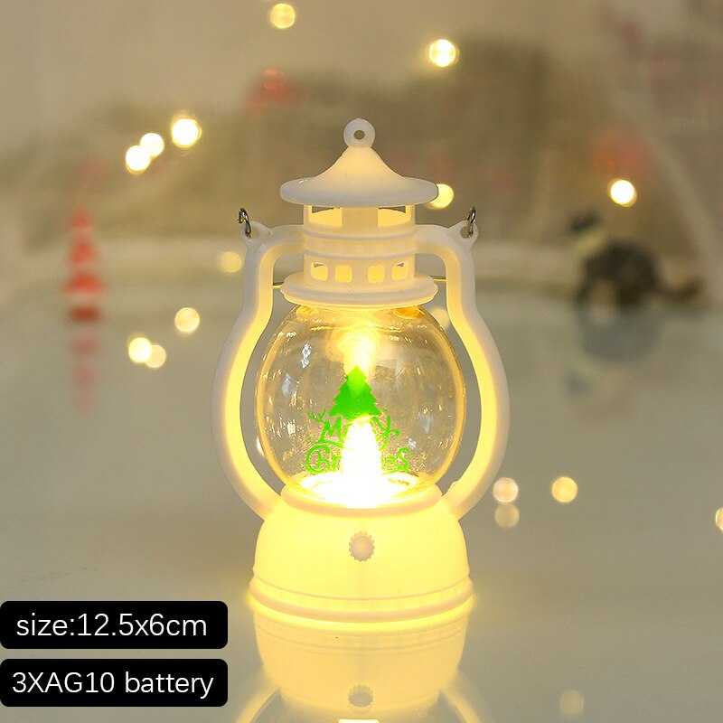 Santa Snowman Christmas Diamond LED Wind Lantern Ornament Juldekoration för hem 2023 Navidad Noel Nytt år 2024 Kid Gift