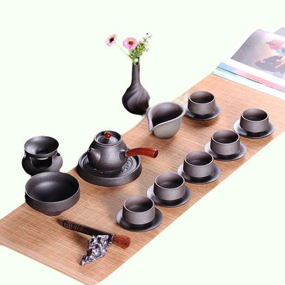 Keramisk te -set sidopinnar kopp set kung fu te japansk lergods te gåva te potten set te set kinesisk teaware te ceremoni