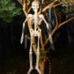Scary Halloween Props Luminous Hanging Skeleton Halloween Party Home Outdoor Yard Garden Decoration Movable Glow Fake Skull