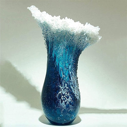 Nova chegada vaso de onda de onda marítima artesanal resina artman flor de flor moderna para desktop sala de estar decoração de casa criativa