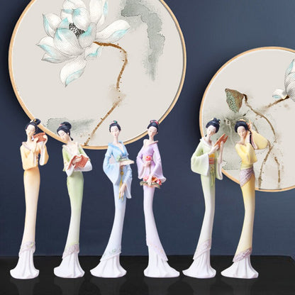 古典的な中国の女性樹脂クリエイティブデコレーションベッドルームスタディリビングルームホームクラフトホームデコレーション