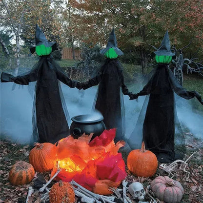 170 cm Halloween oświetlone czarownice duch Halloween dekoracja horroru przerażające szkielet do dekoracji na Halloween