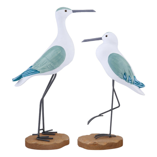 Seagull Bird Statue Figurine Nautical Ornament Sculpture Wooden Decor Beach Coastal Sea Figurines Statues Simulation Desktop