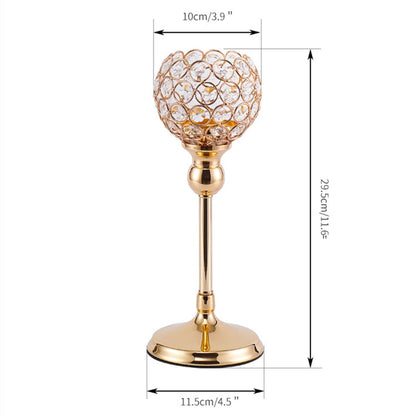 Metallljushållare Ljusstake Crystal Coffee Dining Table Centerpieces Stand Candlesticks Wedding Christmas Home Decoration