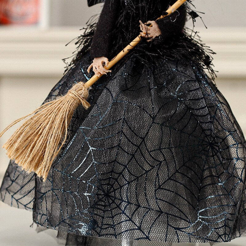 新しいハロウィーンホームデコレーションゴーストフェスティバル非織り魔女人形ツリートップスターデスクトップ装飾ドールペンダント