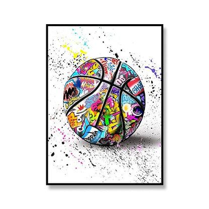 Gade graffiti lærred kunst print parfume flaske basketball fodbold dekoration maleri stue kunst plakat til hjemmevægindretning