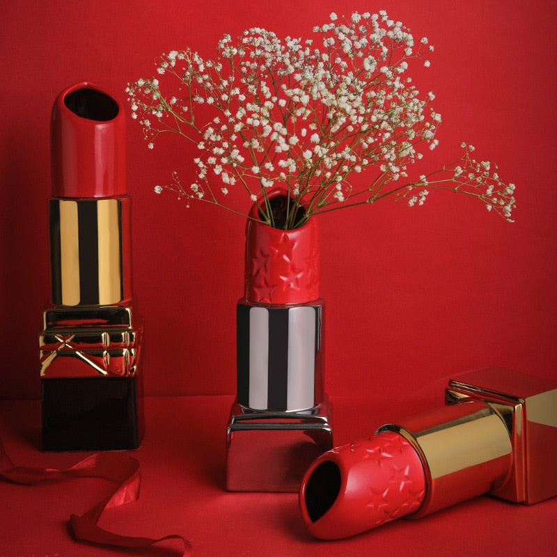 Noordse lippenstift keramische vaas gedroogde bloembloemarrangement moderne luxe bloemen vaas kantoor thuis interieur accessoires