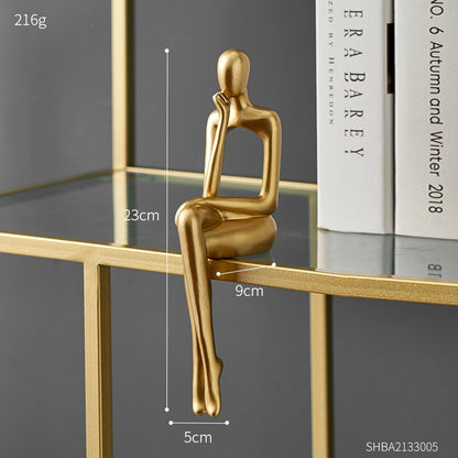 Figurines voor interieur moderne huizendecoratie abstract sculptuur luxe woonkamer decor bureau accessoires gouden figuur standbeeld