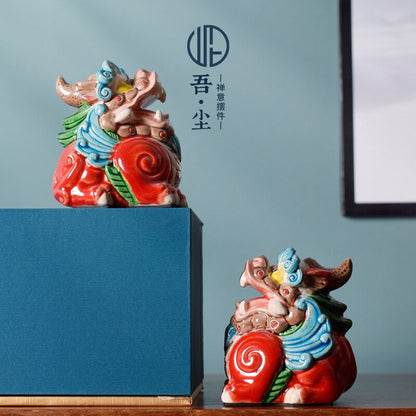 Cerámica China Estilo de la ciudad prohibida Lucky Paixiu Town House Decoración del hogar Lindo animal Regalo Entrada de la oficina Decoración de la oficina