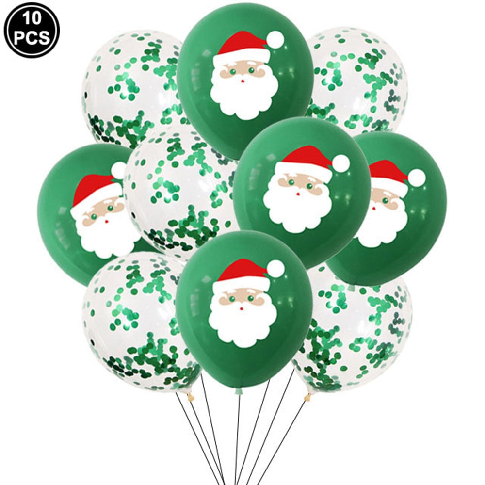 Folha de Natal Balões de Balões de Papai Noel