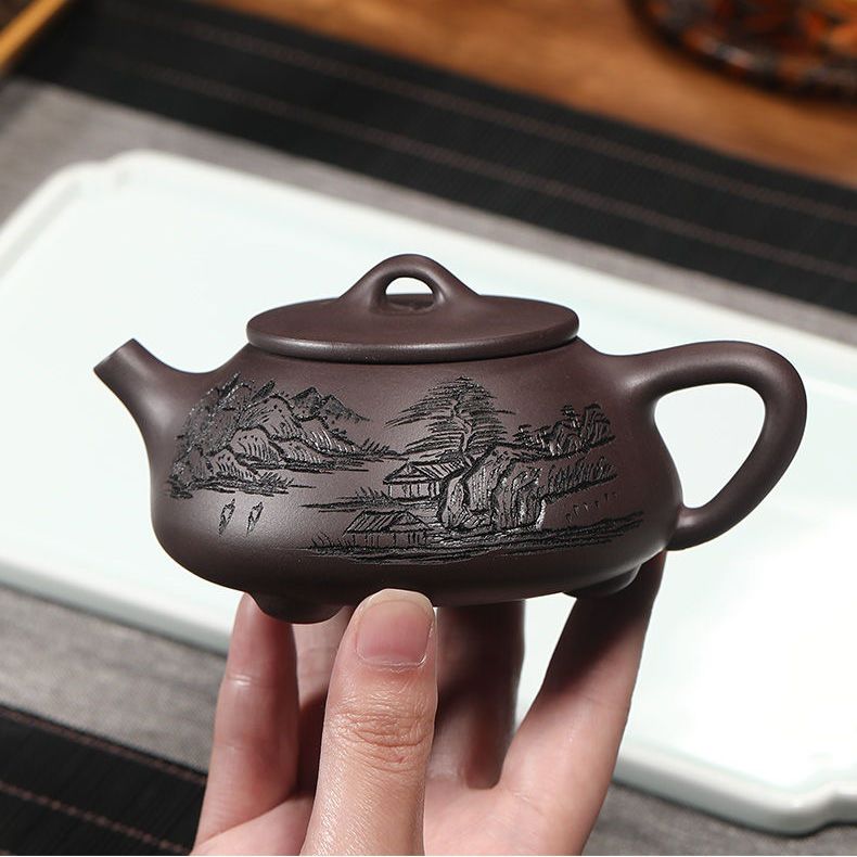 260ml yixing mor kil çaydanlık el yapımı filtre xishi çay pot Çin otantik zisha çay seti su ısıtıcısı özelleştirilmiş hediyeler