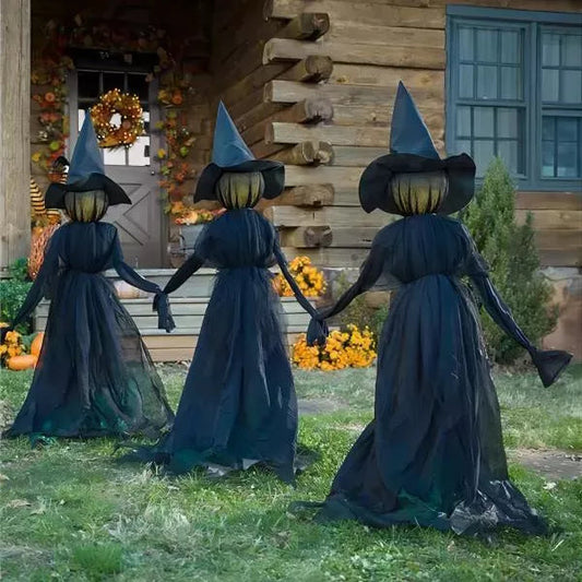 170cm Halloween Light-Up Witches Ghost Halloween Hiasan Seram Seram Skeleton Creepy untuk Hiasan Halloween