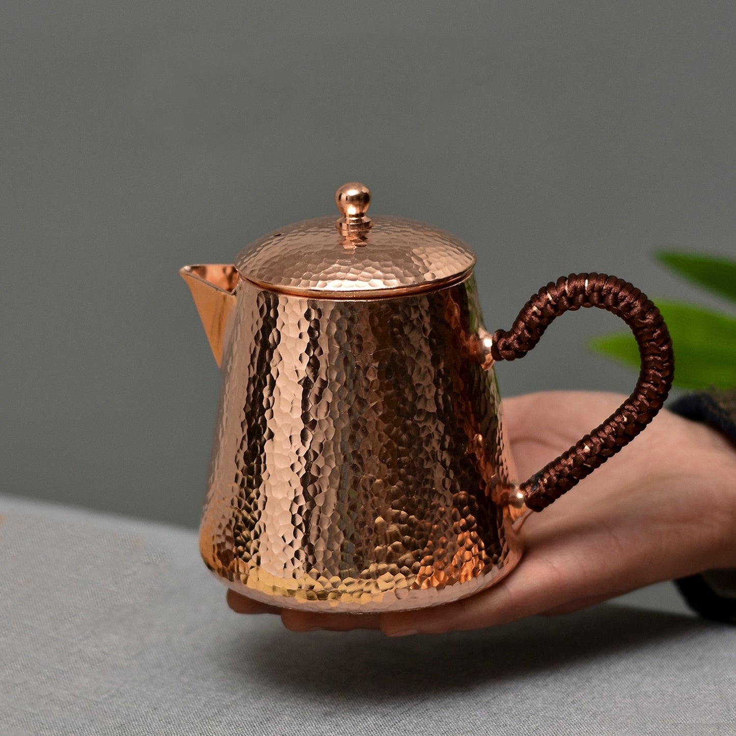 Théière en cuivre pur faite à la main, bouilloire à thé, motif marteau, Kung Fu, vaisselle de table
