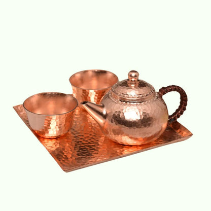 Buatan tangan baki tembaga murni nampan teko teh upacara upacara teh