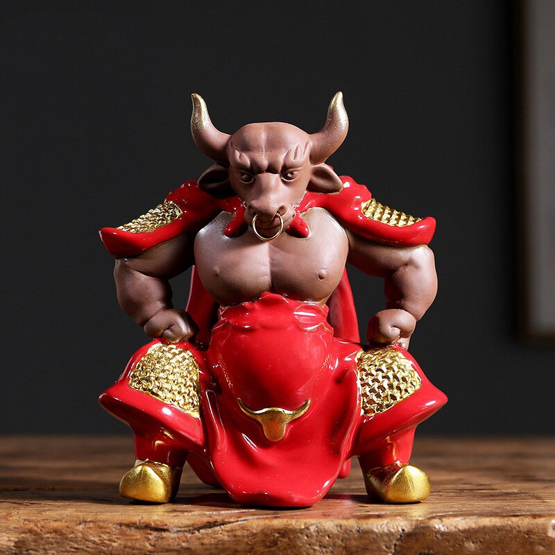 Мифический телевизионный персонаж бык демон король скульптура статуя керамическая арт -доминирование домашней гостиная спальня украшения украшения