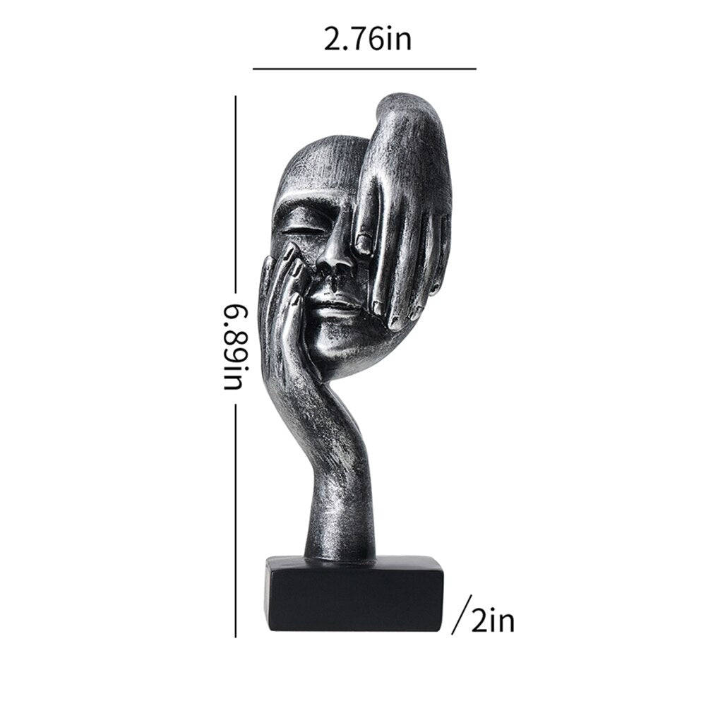 Dekorasi Rumah Nordik Modern Miniatur Wajah Manusia Aksesori Meja Pemikir Patung Figurin Dekorasi Kamar Figurine Logam