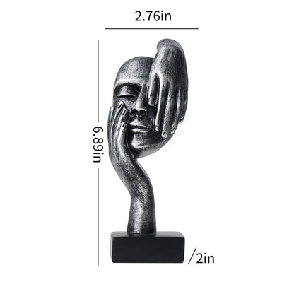 Dekorasi Rumah Nordik Modern Miniatur Wajah Manusia Aksesori Meja Pemikir Patung Figurin Dekorasi Kamar Figurine Logam