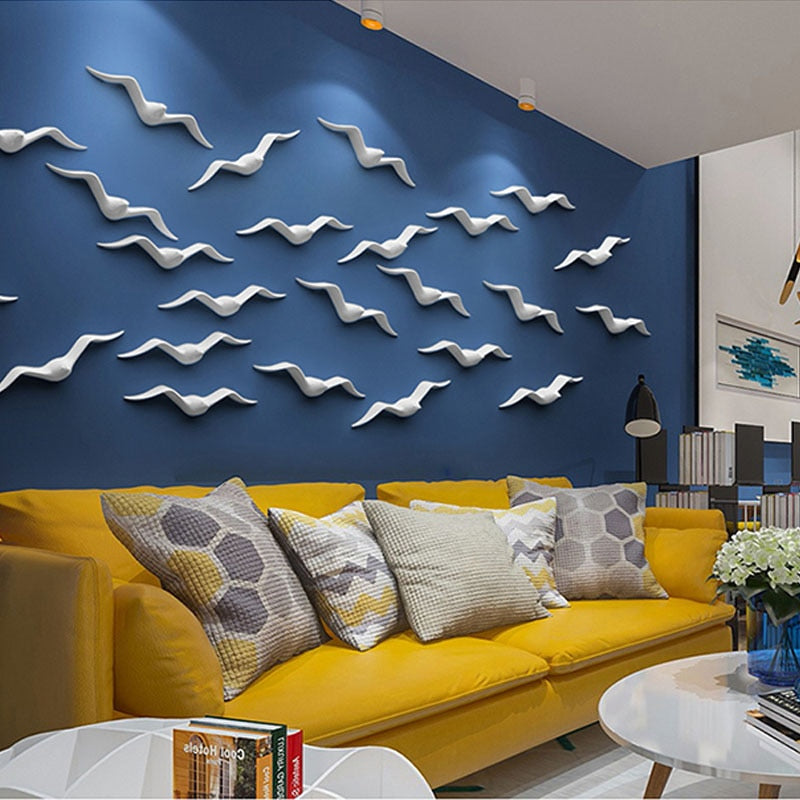 Keramická racka ptáci zeď visící obývací pokoj dekorace domácí kancelářské příslušenství televizní nábytek na pozadí 3d moderní socha