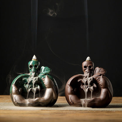 Europejskie halloweenowe ozdoby ceramiczne czaszka backflow kadzidełka kreatywna wielkanocna halloweenowe dekoracje palnika