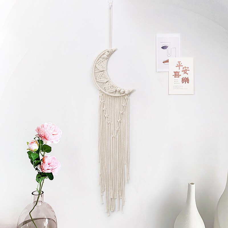 Macrame Dream Catcher stor vägg hängande heminredning Dreamcatcher Cotton Rep Tassel Woven Bohemian Wall Hanging Room Decoration