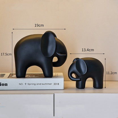 Nordic Style Elephant Statue Resin Ornaments Home Dekorasi Kerajinan Patung Meja Kantor Figurines Dekorasi Rak Buku Hadiah Patung