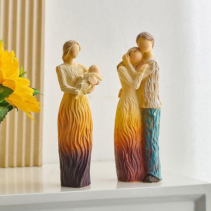Tema da família decorativa As estatuetas de decoração em casa abstrairem pessoas esculturas de estilo europeu na sala de estar acessórios para mesa