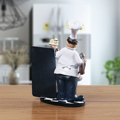 Country Retro Chef Statue Figurine Scultura cucina Cena a casa Cena a forma di cucina per interni Ornamenti per interni