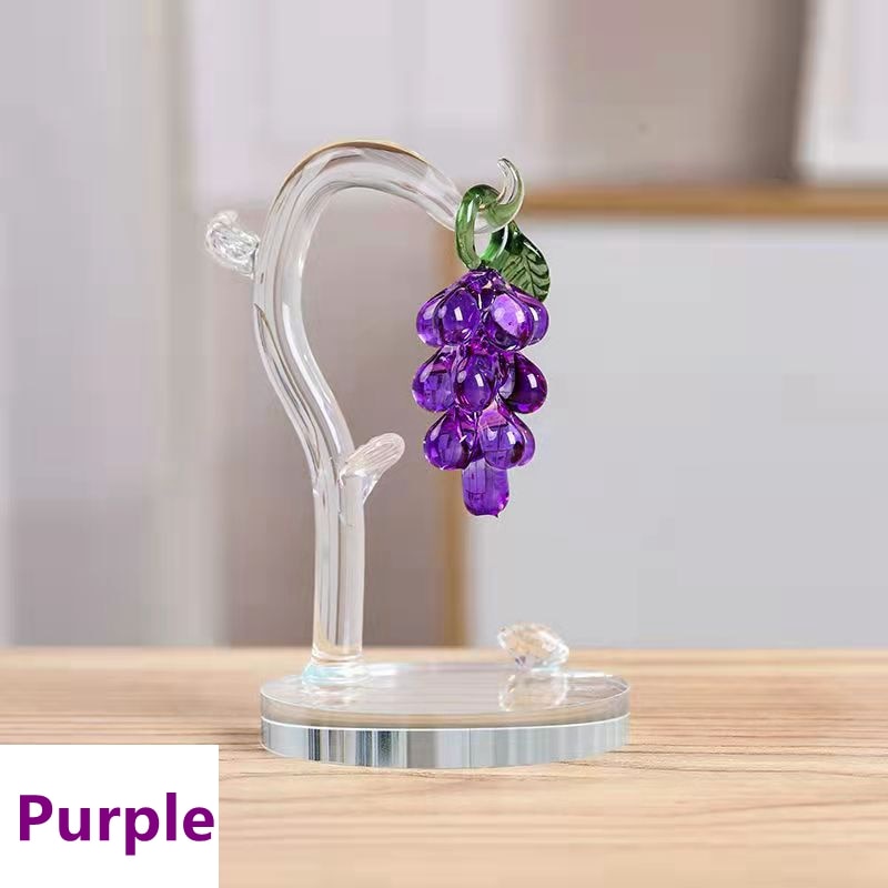 36 Hangs Crystal Grape Tree Decorations Fengshui Glass Craft Home Decor Figurines Christmas New Year Gifts Souvenirs Ornaments
