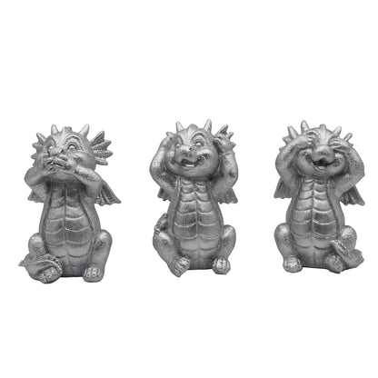 Statues de dragon 3 pièces, sculpture sur étagère, pour salon, table, bureau