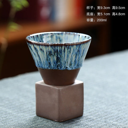 1 stks 200 ml Cofffee Cup steengoed Creatief Vintage Cramic Coffee Cup Cup Water Cup Water Cup Verbruikte