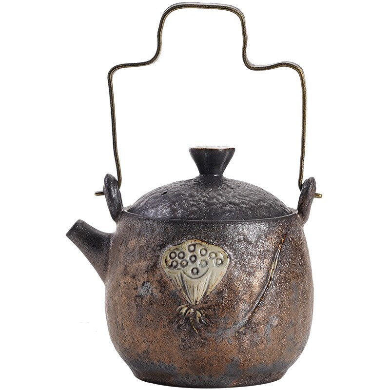 Ceremonia di teiera vintage in ceramica di loto set latte oolong tè tè guan yin jasmine digita