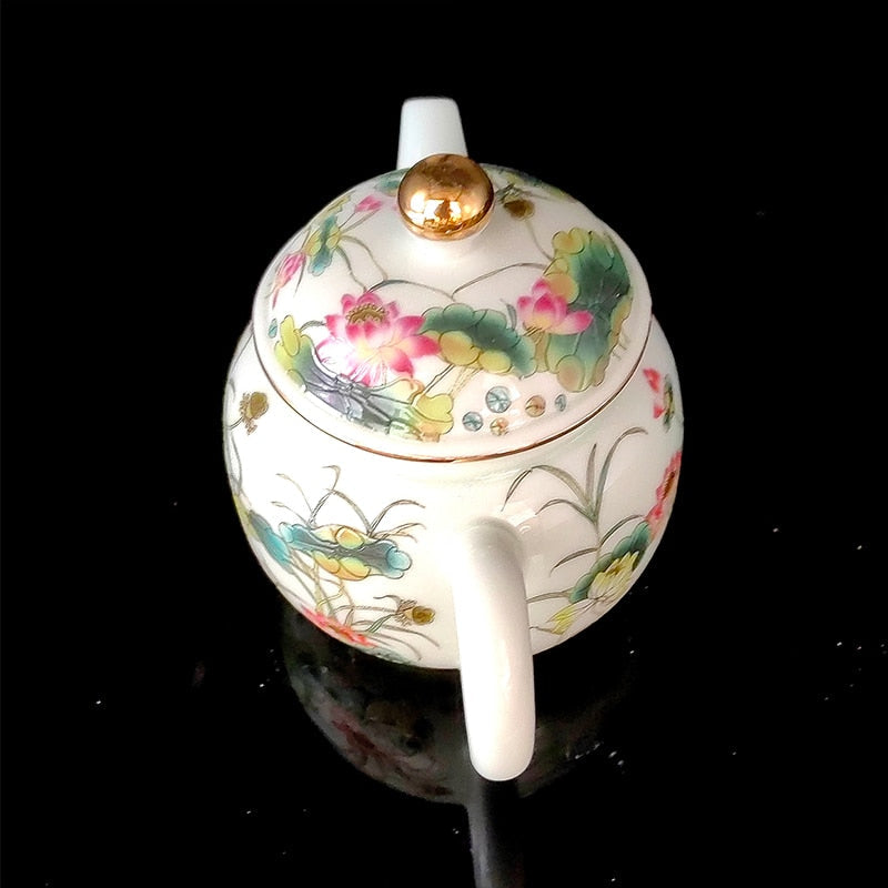Cina Jingdezhen Vintage Porselin Accessories Infuser Teapot Samovar Dengan Majlis Penapis Untuk Te Guan Yin Oolong Teh Hijau