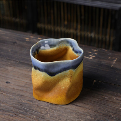 Twisted Ceramic Mug Coffee Cup Niche Special-vormige theekop kleurrijke grove aardewerk creatieve mokken koffiekopjes