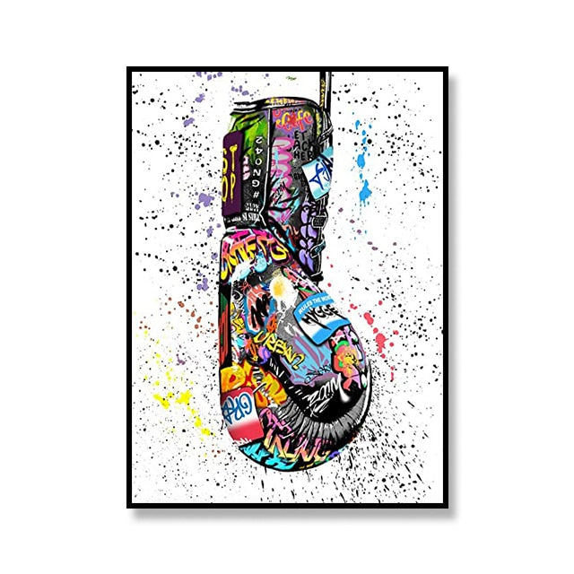 Street Graffiti Canvas Art Print minyak wangi botol bola keranjang bola sepak lukisan ruang tamu poster seni untuk hiasan dinding rumah