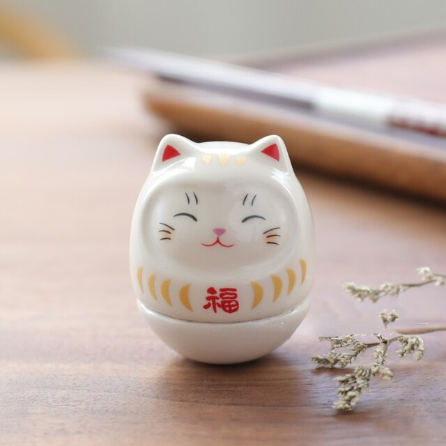 Cerámica japonesa Crafts Cartoon Lucky Cat Fortune Ornament Landament Landament Decor Accesorios de decoración del hogar Regalos Decoración de la sala de estar