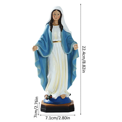Jomfru Mary Statue 8.8 Our Lady of Grace Sculpture Virgin Mary Blessed Statue Resin Figurine Mother Madonna Catholic Religious