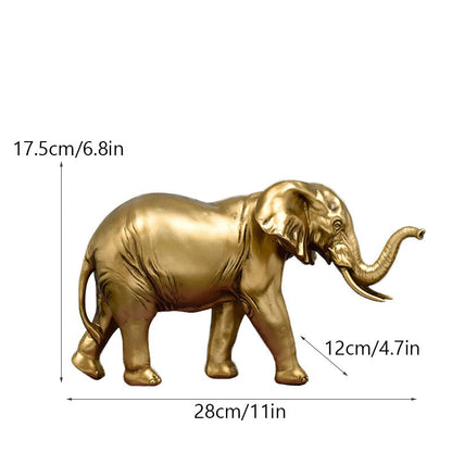 내부 재산을위한 수지 코끼리 인형 럭키 장식 홈 컬렉션 장식 액세서리 거실 대상