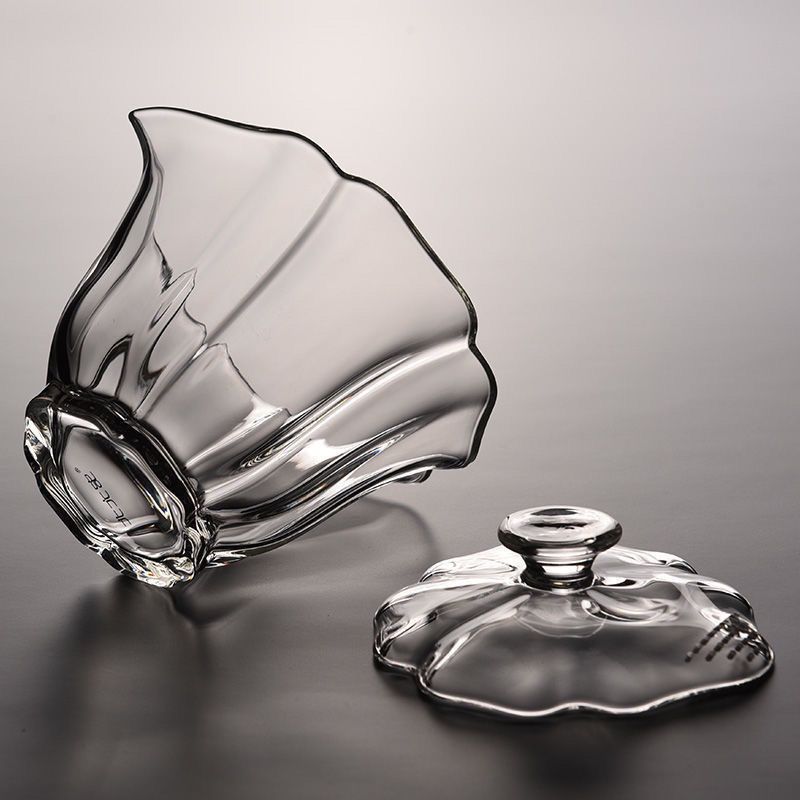 Huippuluokan Baicai Glass Gaiwan -teekuppi suodattimilla