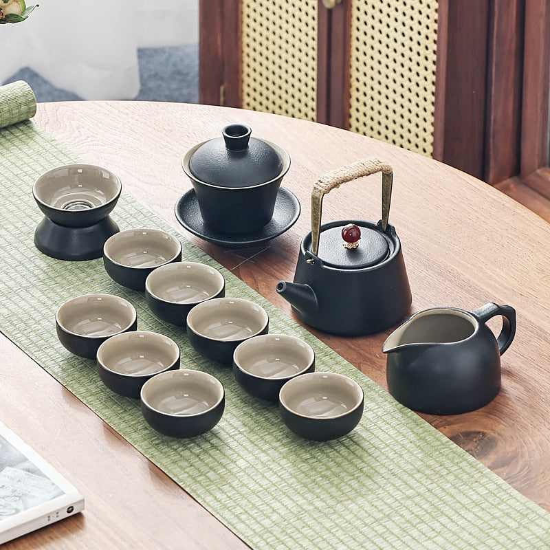 Kinesisk rejsetesæt Gaiwan bærbare infusere ceremoni keramisk tesæt teacup komplette værktøjer gave juego te køkken teaway