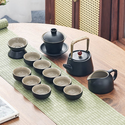 Китайский туристический чай набор Gaiwan портативные инфузеры церемония керамические чай